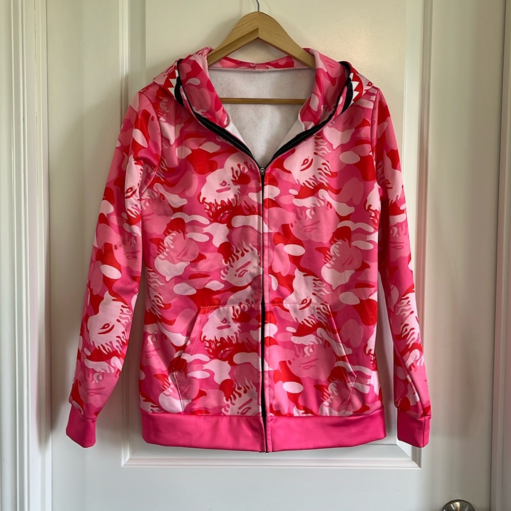 Unbranded pink camouflage letterman jacket size small